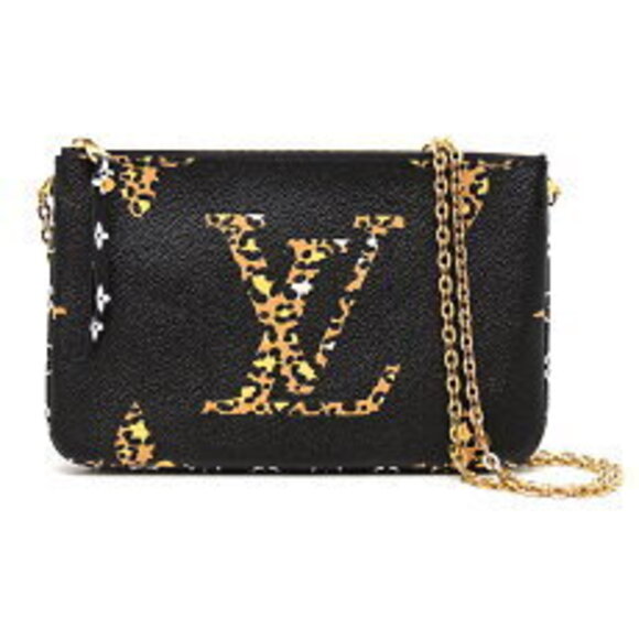 Louis Vuitton Handbags - Louis Vuitton Double Zip Pochette Monogram Giant Black Leopard